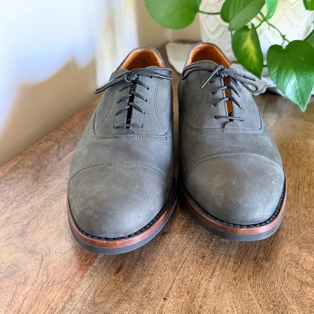 Cole Haan Country Edison Cap Toe Oxfords Mens 9.5D Grey Nubuck USA Made Heritage